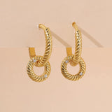 925 Silver Plated Hoop Earrings Interlock Round Twist Circle Earrings