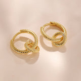 925 Silver Plated Hoop Earrings Interlock Round Twist Circle Earrings