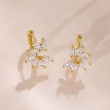 925 Silver Plated Hoop Earrings Marquise Zircon Earring for Women