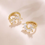 925 Silver Plated Hoop Earrings Marquise Zircon Earring for Women