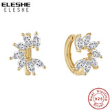 925 Silver Plated Hoop Earrings Marquise Zircon Earring for Women