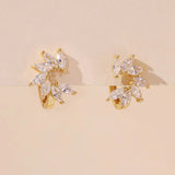 925 Silver Plated Hoop Earrings Marquise Zircon Earring for Women