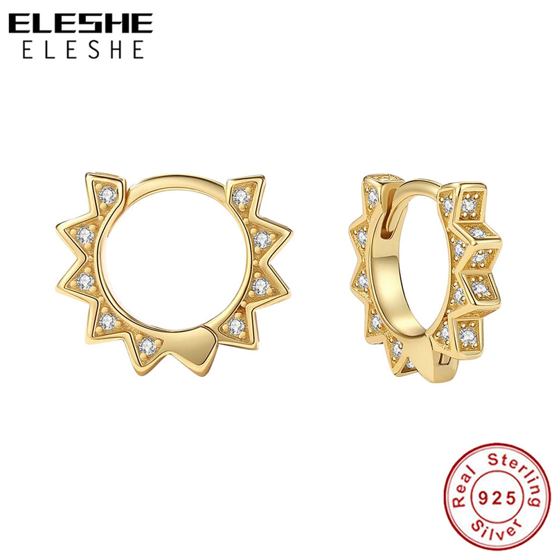 925 Silver Spike Rivet Earrings Hoops for Women Girls