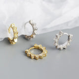 925 Silver Spike Rivet Earrings Hoops for Women Girls
