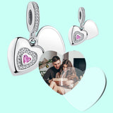925 Silver Love Dangle Charms Custom Heart Bead Bracelet DIY Jewelry