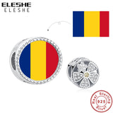 925 Sterling Silver Daisy Flower Bead Flag Customization Photo Charm