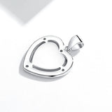 925 Sterling Silver Heart Pendant Necklace Personalized DIY Jewelry