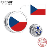 925 Silver Star CZ Bead Flag Charm for Bracelet DIY