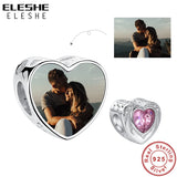 925 Sterling Silver Pink CZ Bead Charm for Bracelet