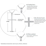 925 Silver Crystal Cross Pendant Women Statement Necklace