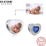 925 Silver Bead Charm Night Love Heart for Bracelet