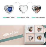 925 Silver Bead Charm Night Love Heart for Bracelet