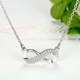 925 Silver Infinity Love CZ Choker Necklace for Women