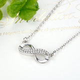 925 Silver Infinity Love CZ Choker Necklace for Women