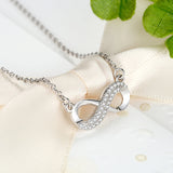 925 Silver Infinity Love CZ Choker Necklace for Women