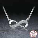 925 Silver Infinity Love CZ Choker Necklace for Women