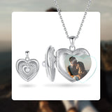 925 Silver Zircon Pearl Heart Pendant Necklace Women's Jewelry