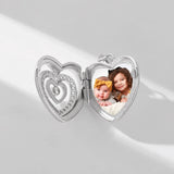 925 Silver Zircon Pearl Heart Pendant Necklace Women's Jewelry