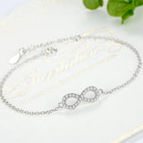925 Silver Lucky Clover Zircon Charm Bracelet for Women