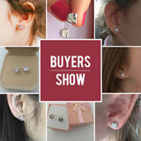 925 Silver Butterfly Cat Dog Stud Earrings Crystal