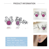 925 Silver Butterfly Cat Dog Stud Earrings Crystal