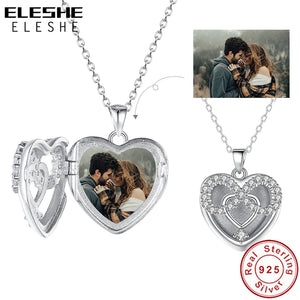 925 Silver Zircon Infinity Love Pendant Necklace Photo Women Jewelry