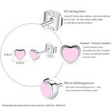 Enamel Heart Star Pet Paw Earrings 925 Sterling Silver Studs