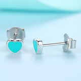 Enamel Heart Star Pet Paw Earrings 925 Sterling Silver Studs