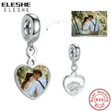 Christmas 925 Silver Photo Dangle Charm Bead For Women DIY Jewelry