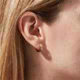 Hexagon Zircon Earrings 18K Plated 925 Sterling Silver Hoop Earrings