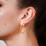 Elegant 18K Plated Silver Earrings Fine Jewelry Women Birthday Gift