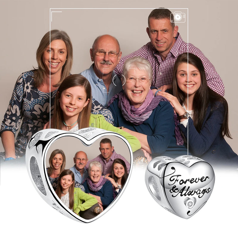 925 Silver Forever Always Heart Charm for Bracelet DIY