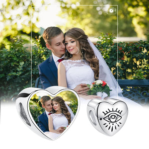 925 Silver Big Eye Heart Bead for Bracelet Necklace DIY