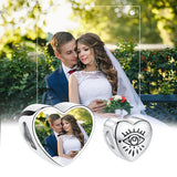 925 Silver Big Eye Heart Bead for Bracelet Necklace DIY