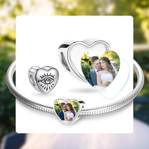 925 Silver Big Eye Heart Bead for Bracelet Necklace DIY