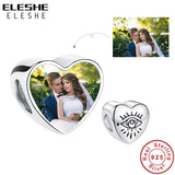 925 Silver Big Eye Heart Bead for Bracelet Necklace DIY