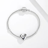 925 Silver Star Heart Bead Bracelet DIY Jewelry