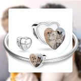 925 Silver Cat Heart Charm for Bracelet Necklace DIY