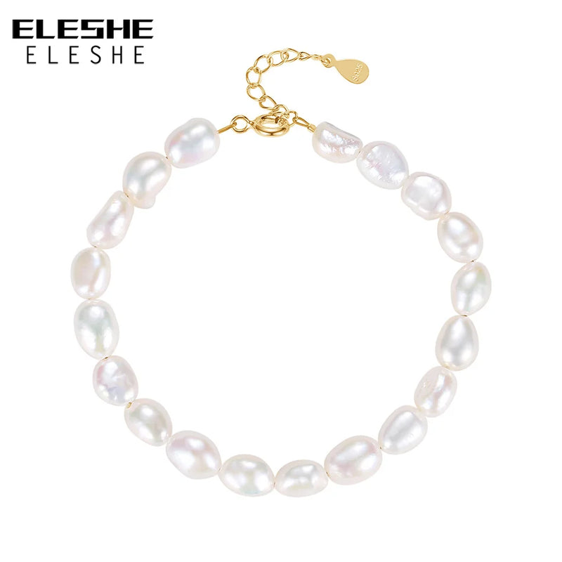 925 Silver Adjustable Chain Pearl Bracelet
