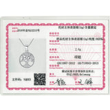 925 Silver Clear CZ Tree of Life Round Pendant Necklace for Women