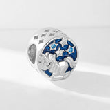 925 Silver Enamel Unicorn Round Beads for Bracelet DIY Jewelry