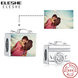 925 Silver Camera CZ Bead Charm for Bracelet