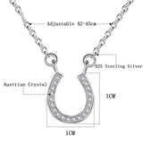 Lucky Horseshoe Pendant Necklace for Women Horse Hoof U Zirconia Necklace