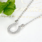 Lucky Horseshoe Pendant Necklace for Women Horse Hoof U Zirconia Necklace