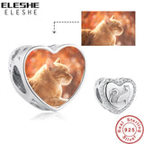 Cat&Heart Personalized Photo Charm Beads for Women Jewelry