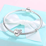 925 Silver Photo Charm Bracelet Romantic Love Heart Beads