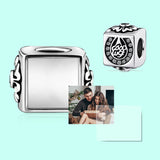 925 Sterling Silver Square Charms with Crystal CZ for Charm Bracelet