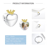 925 Silver Crown Bead for Bracelet DIY Charm Women Jewelry