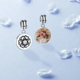 Vintage Flower Round Bead Charm 925 Sterling Silver for Bracelet DIY Jewelry