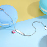 Engraved Name Bracelet Personalized 925 Sterling Silver Enamel Heart Bracelet